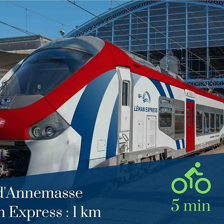 Homey Wood - New - Appartement Avec Une Chambre - Parking Prive Gratuit - Balcon Prive - A 5 Min De La Gare Pour Rejoindre Geneve Annemasse Eksteriør billede