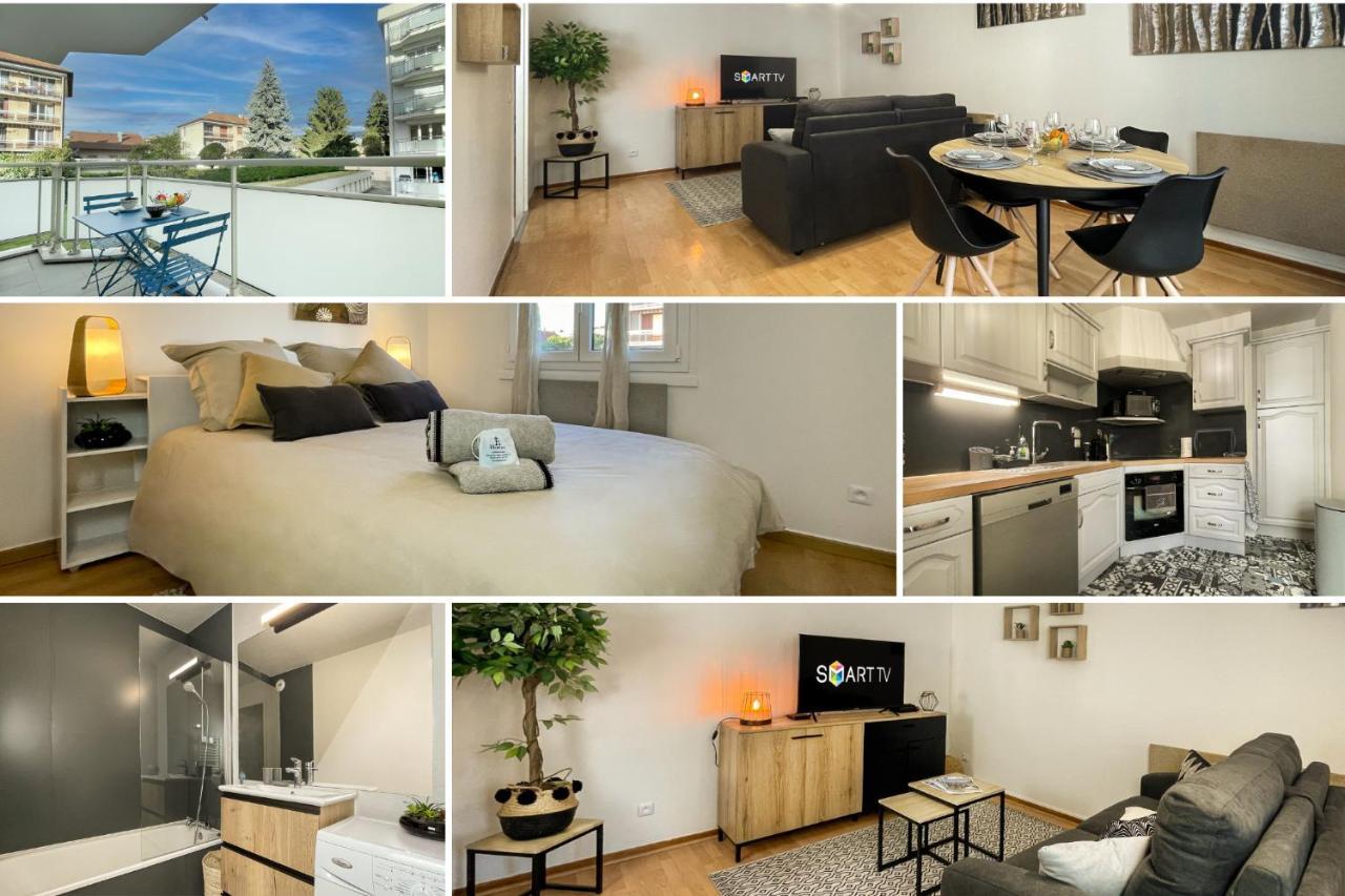 Homey Wood - New - Appartement Avec Une Chambre - Parking Prive Gratuit - Balcon Prive - A 5 Min De La Gare Pour Rejoindre Geneve Annemasse Eksteriør billede